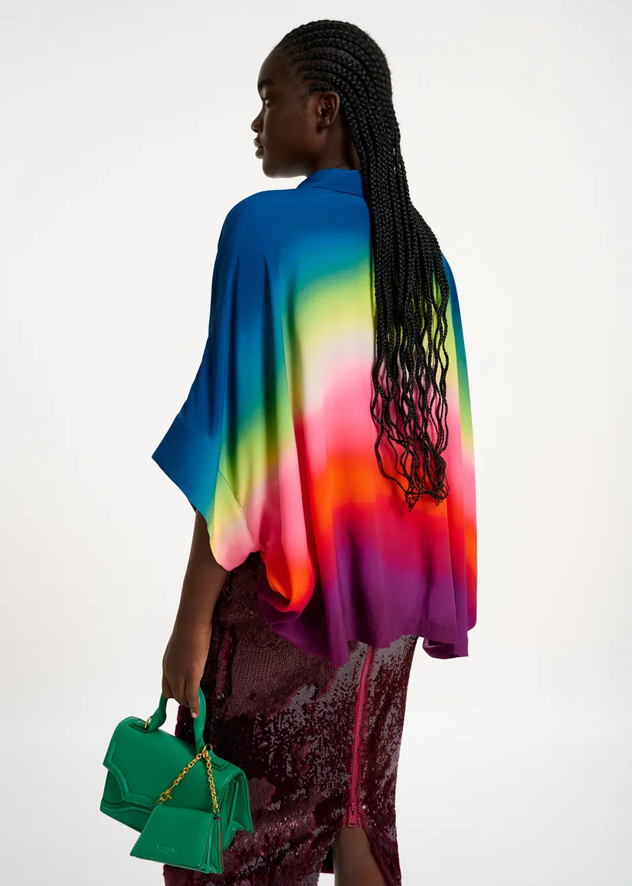 Multicolor oversized shirt with gradient effect