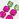 Green and fuchsia rhinestone earrings