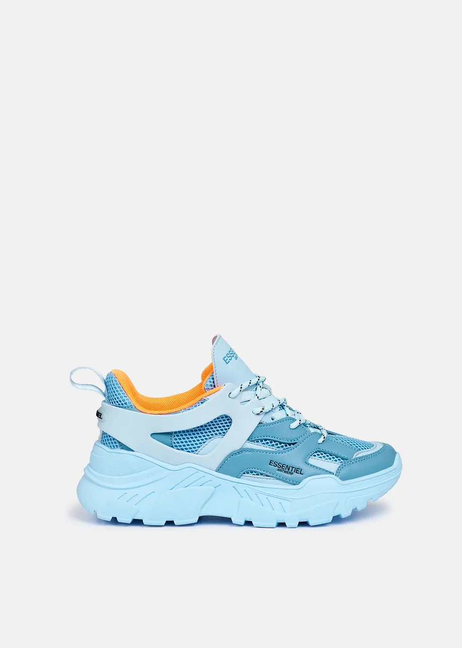 Lichtblauwe sneakers met chunky zool