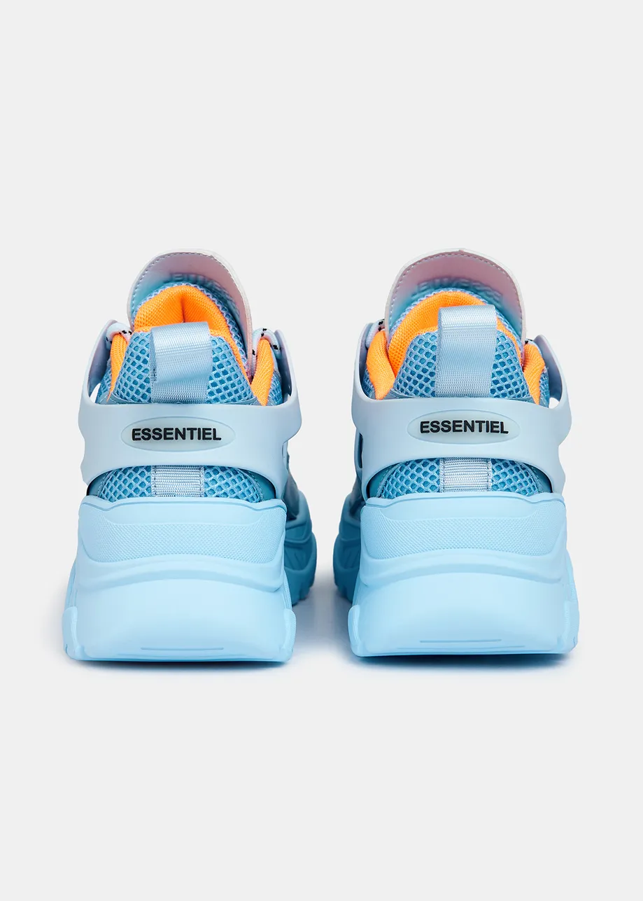 Lichtblauwe sneakers met chunky zool