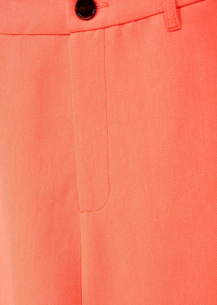 Coral red wide A-line maxi skirt