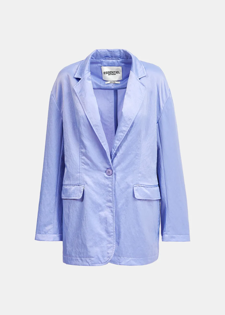Light blue single-breasted satin blazer