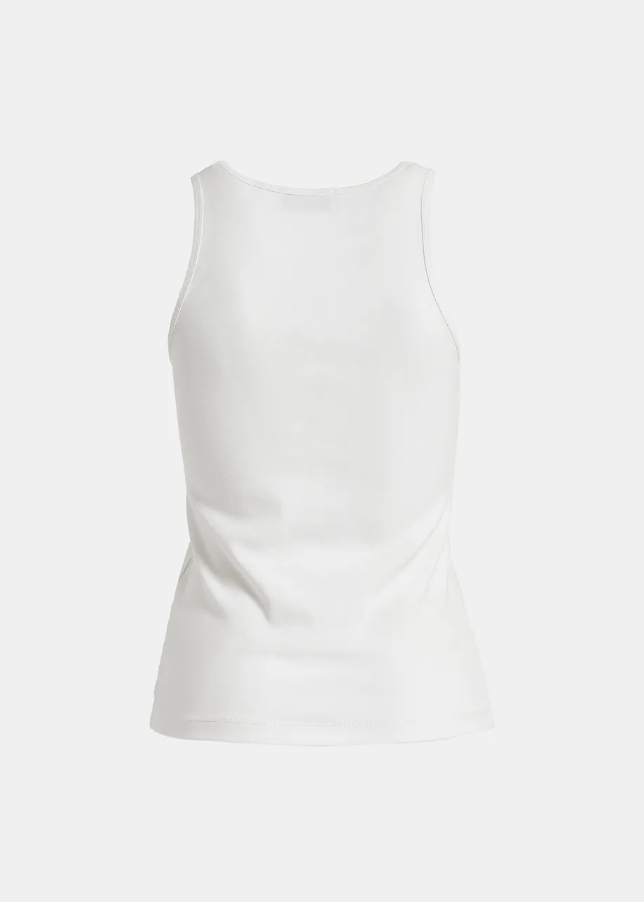 White organic cotton tank top