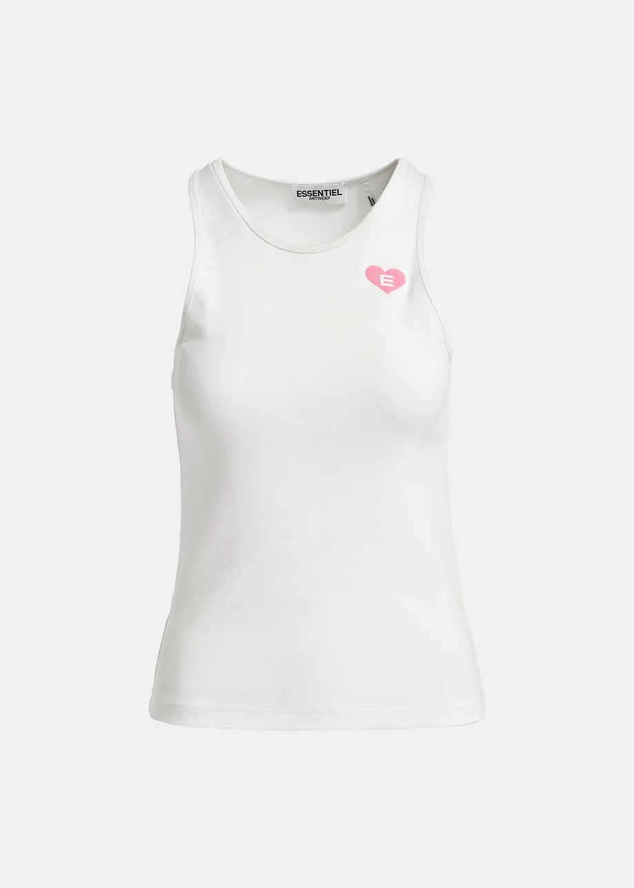 White organic cotton tank top