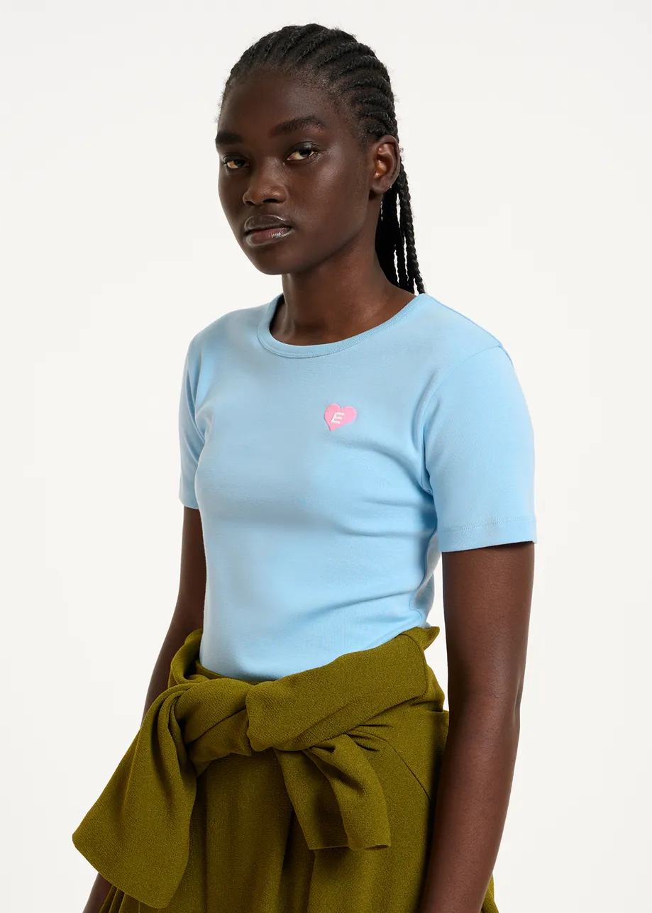 Light blue organic cotton T-shirt