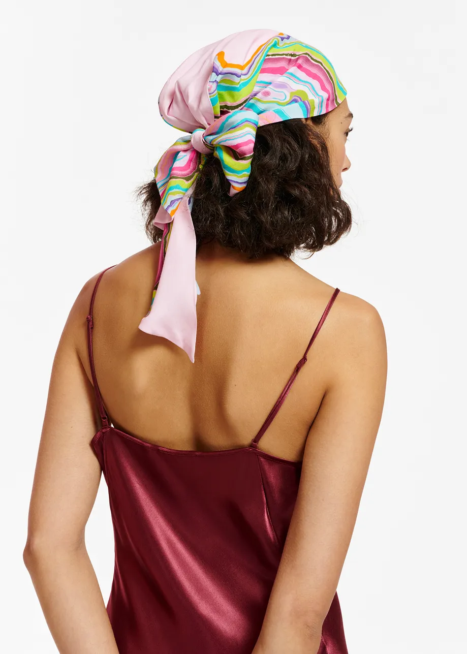 Burgundy maxi-length slip dress