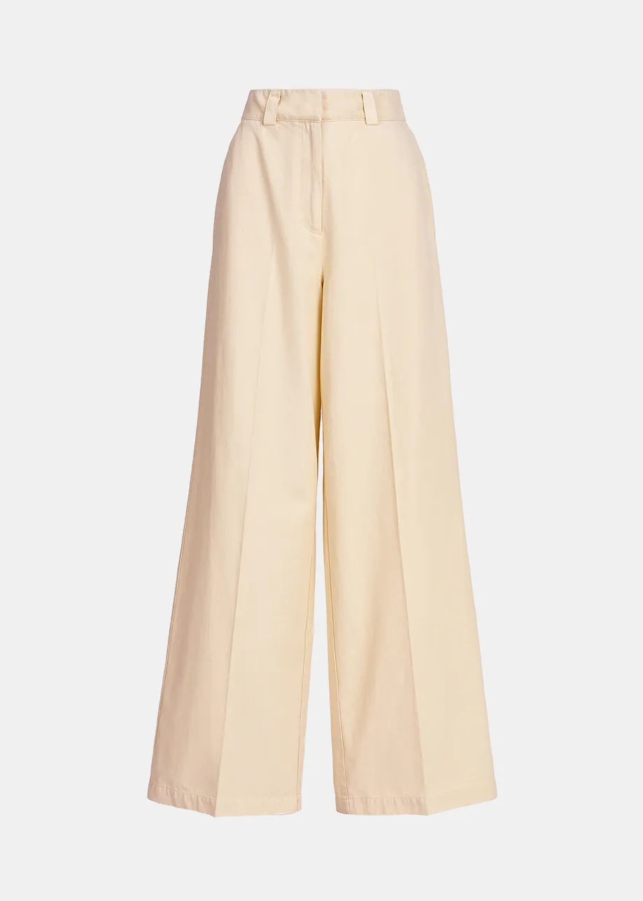 Ecru straight-leg pants