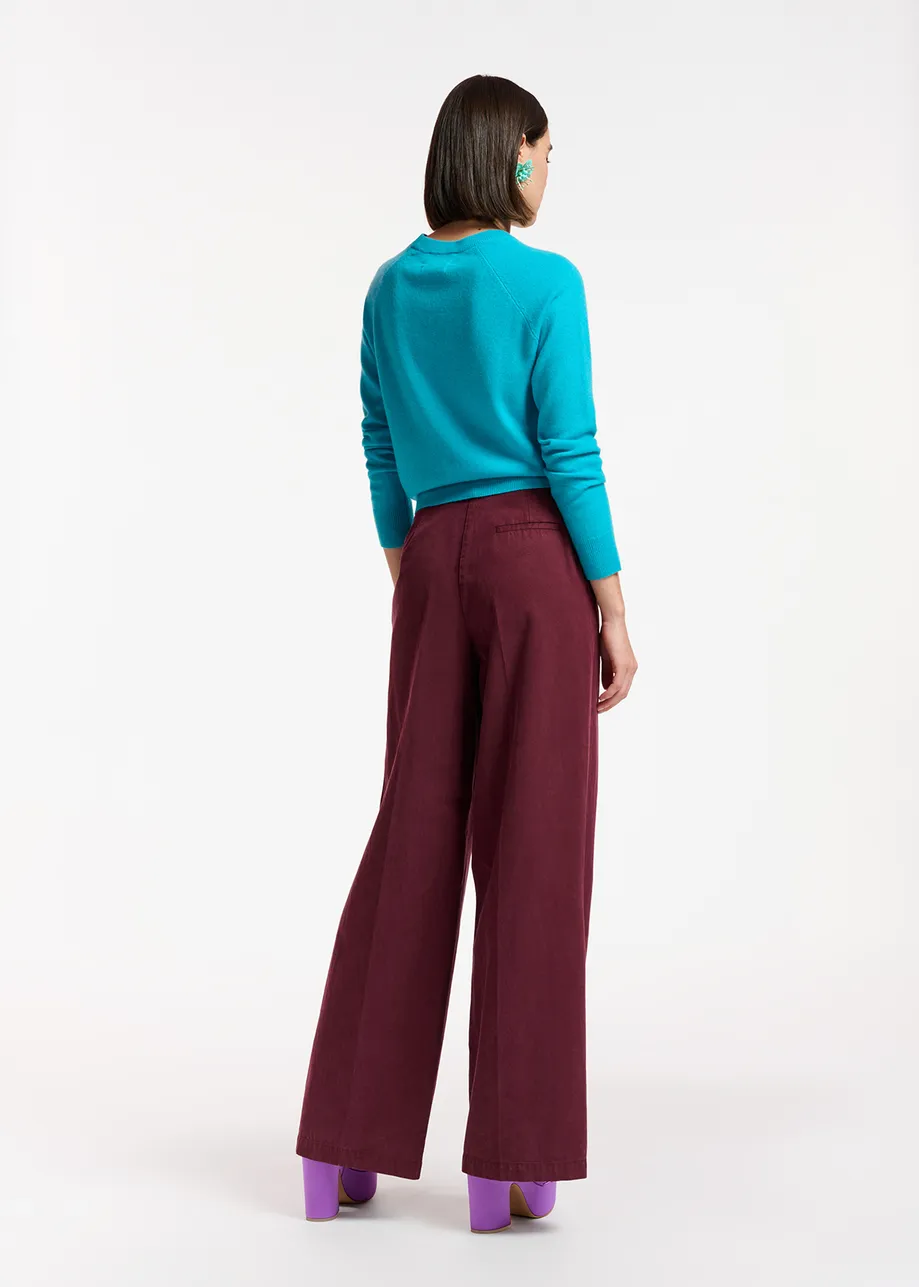 Pantalon bordeaux aux jambes droites