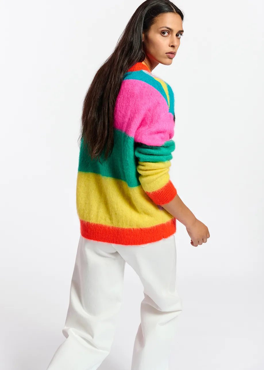 Pull en intarsia multicolore