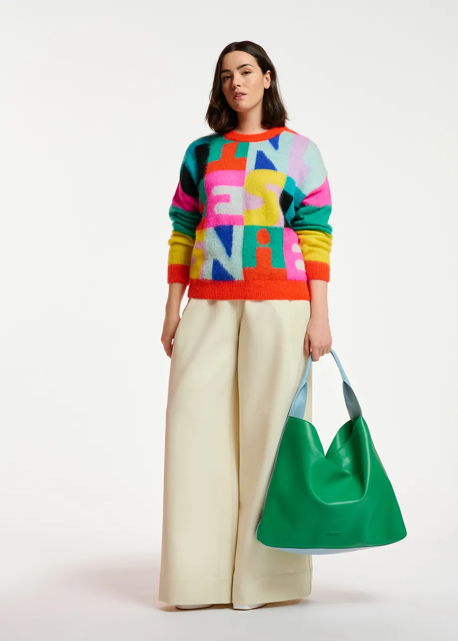 Pull en intarsia multicolore