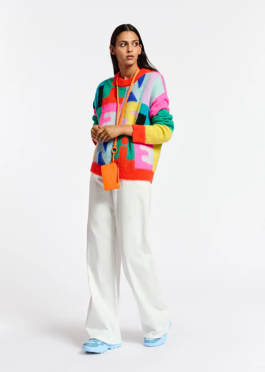 Pull en intarsia multicolore