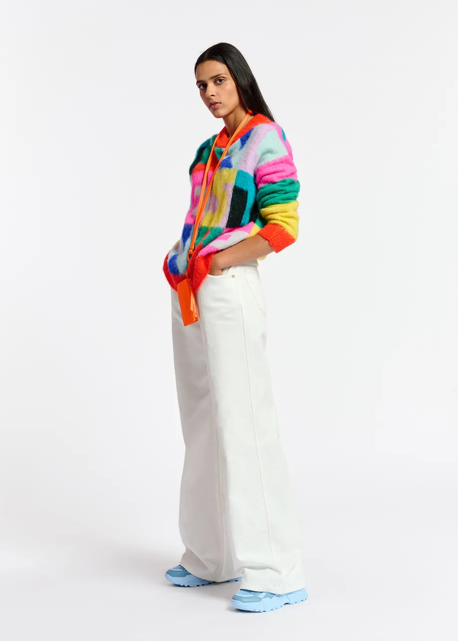 Pull en intarsia multicolore