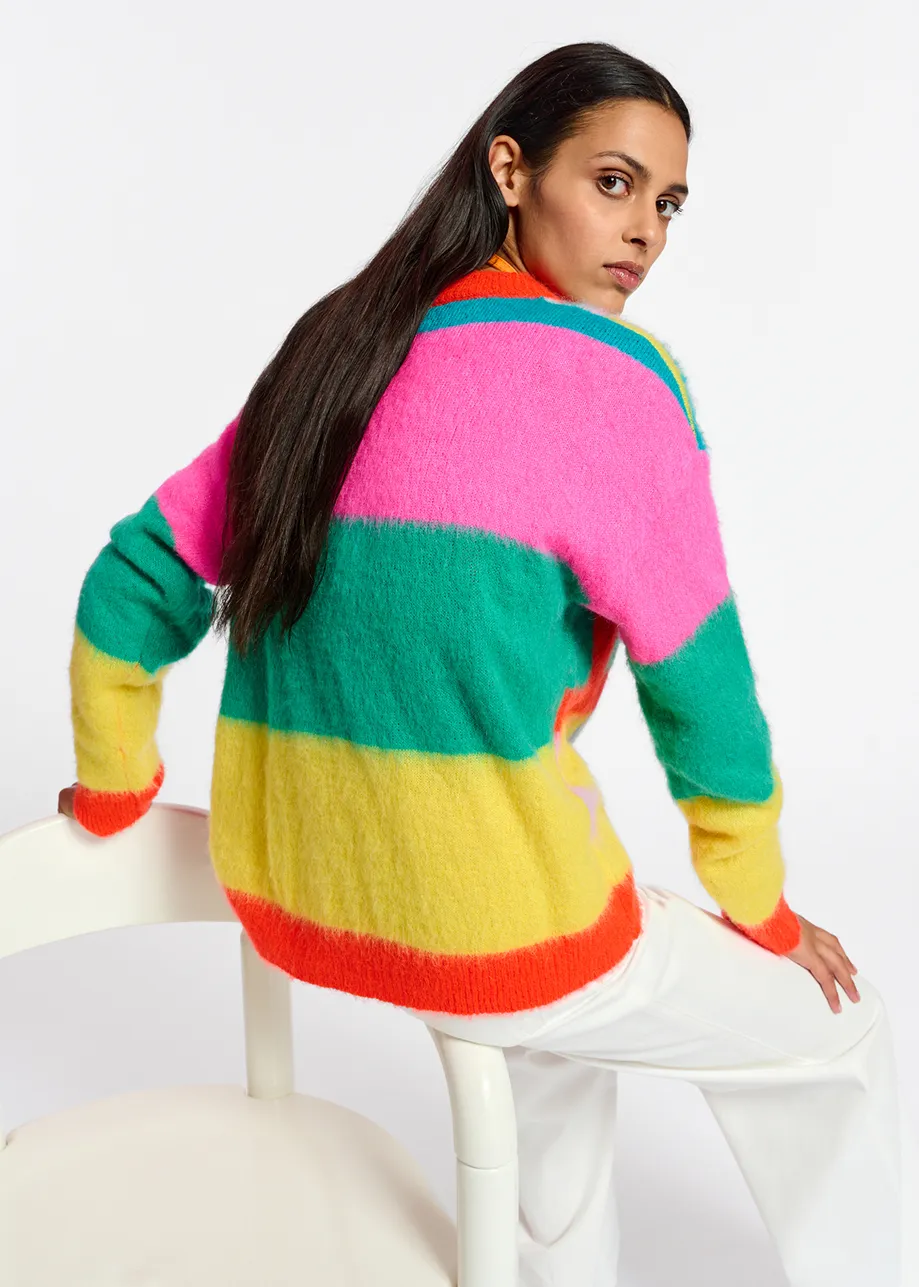 Pull en intarsia multicolore