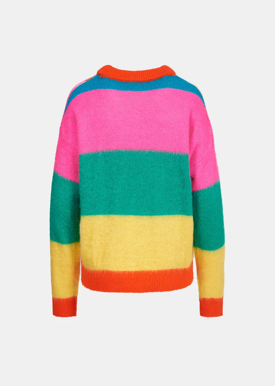 Pull en intarsia multicolore
