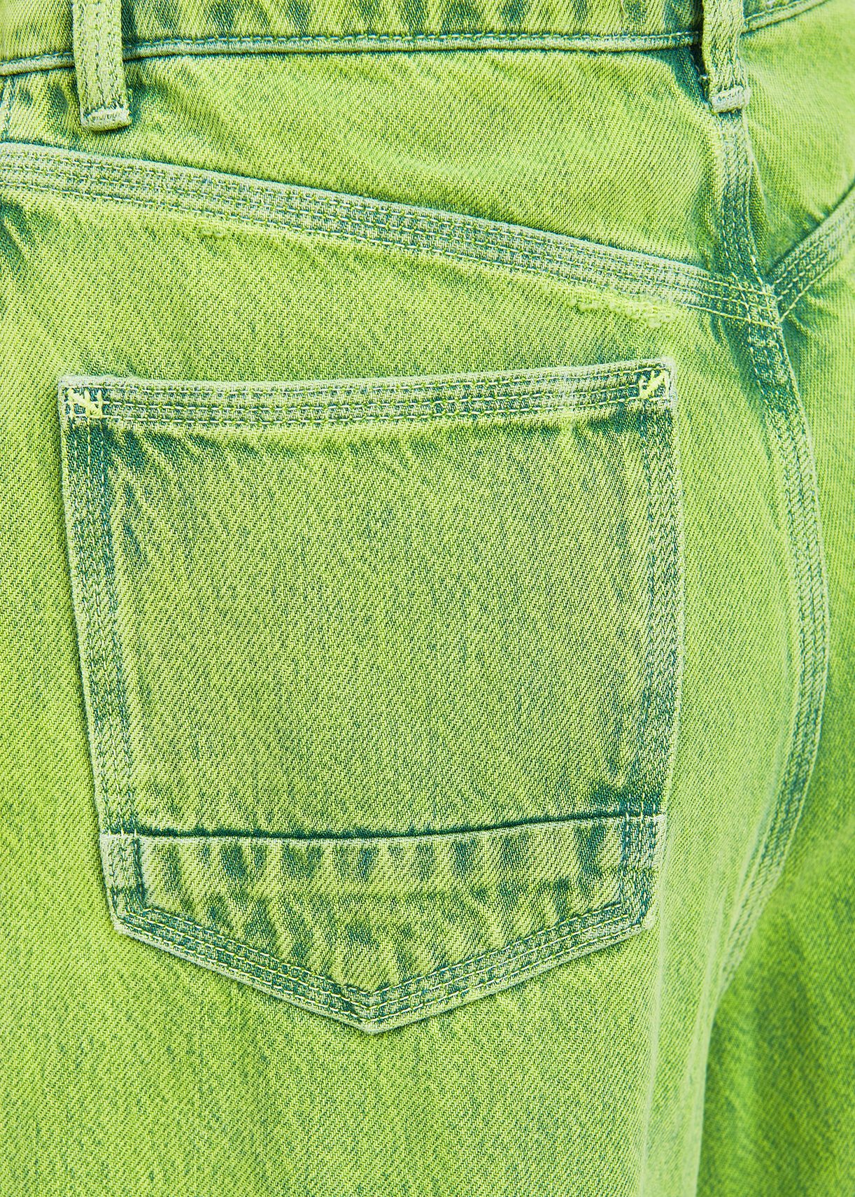 【Anyone more】Ritty Yellow Green Denim Wide Pants Lime Green Wide Leg Pants – Giddy Up Glamour Boutique