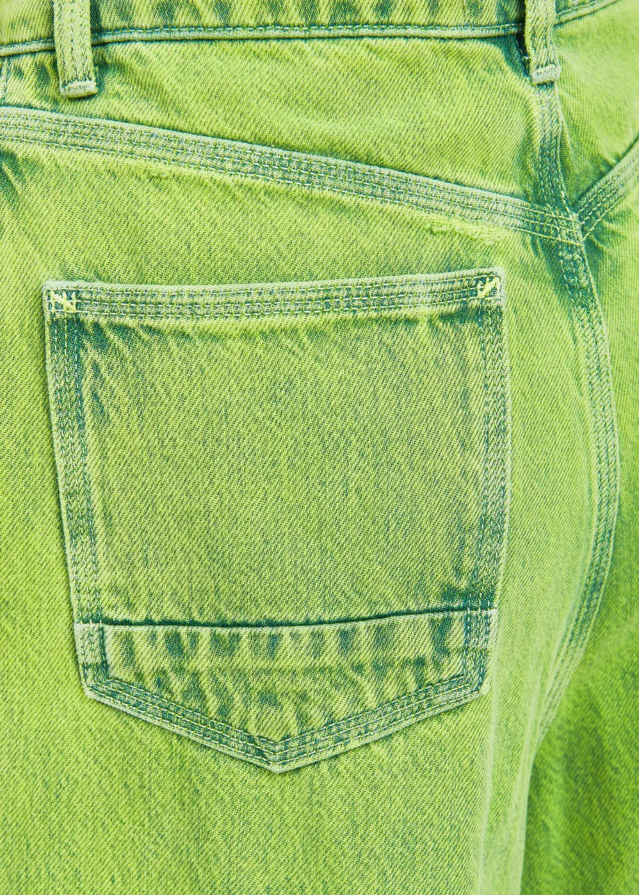 Jean vert citron aux jambes larges