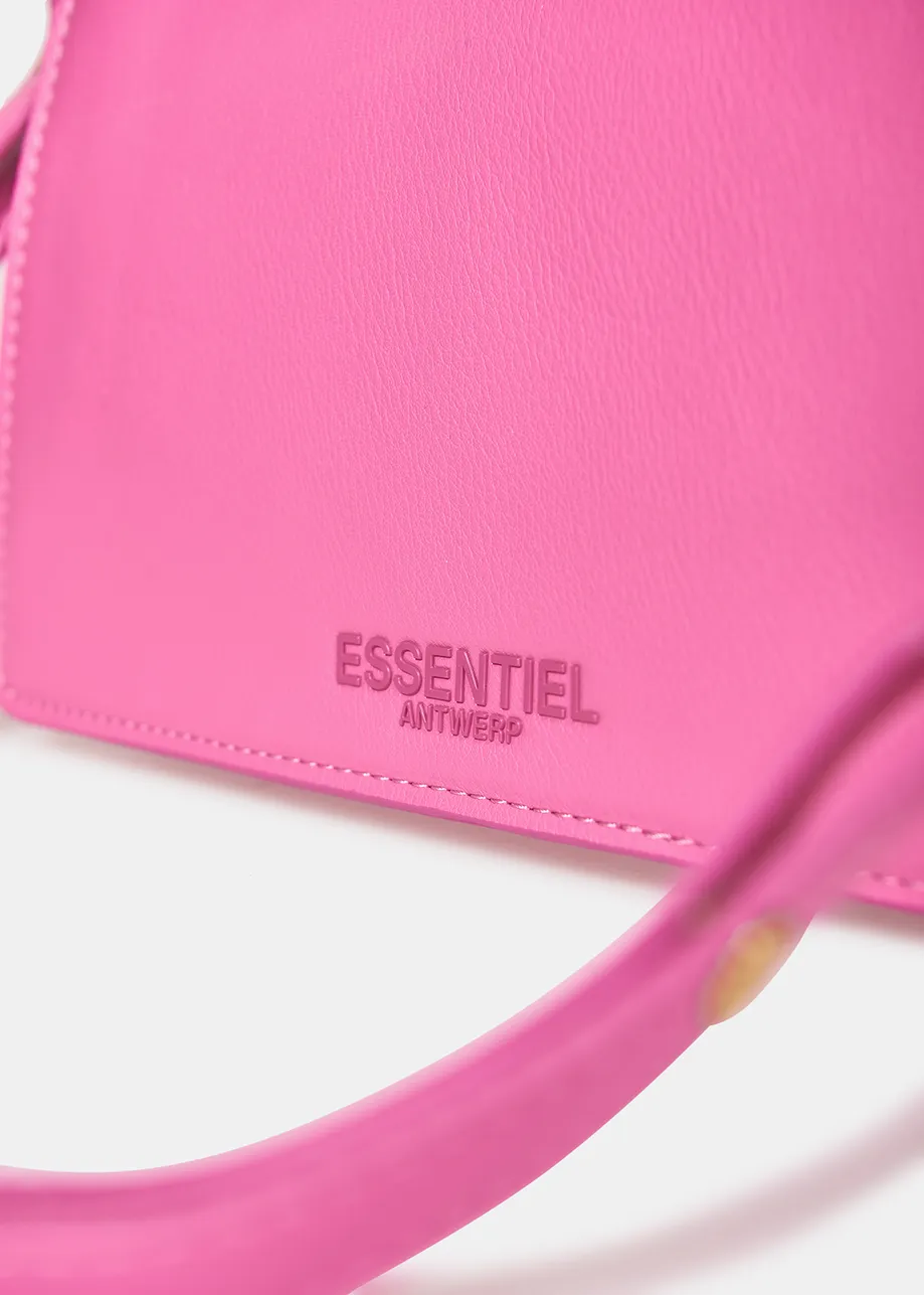 Pink faux leather shoulder bag