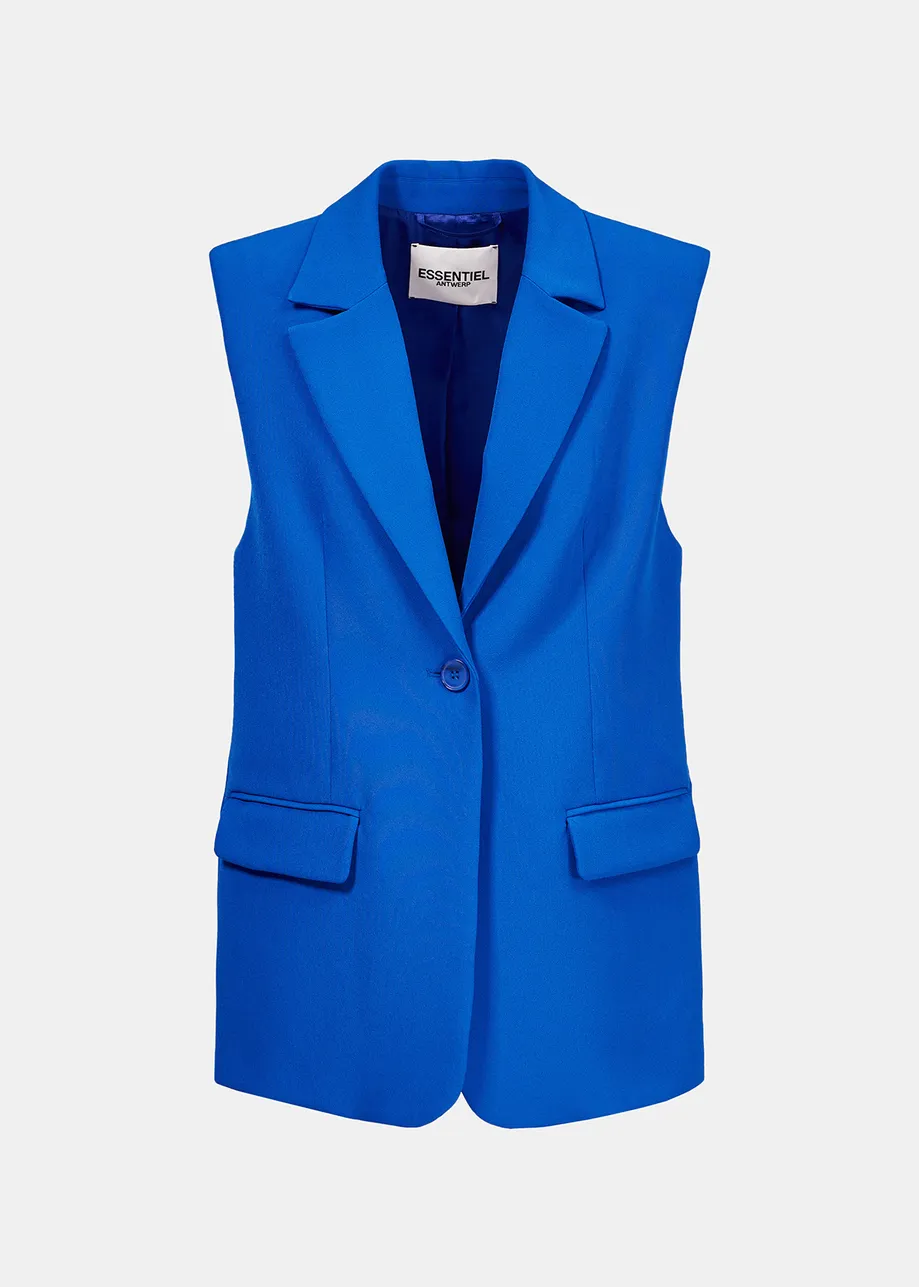 Blue sleeveless blazer