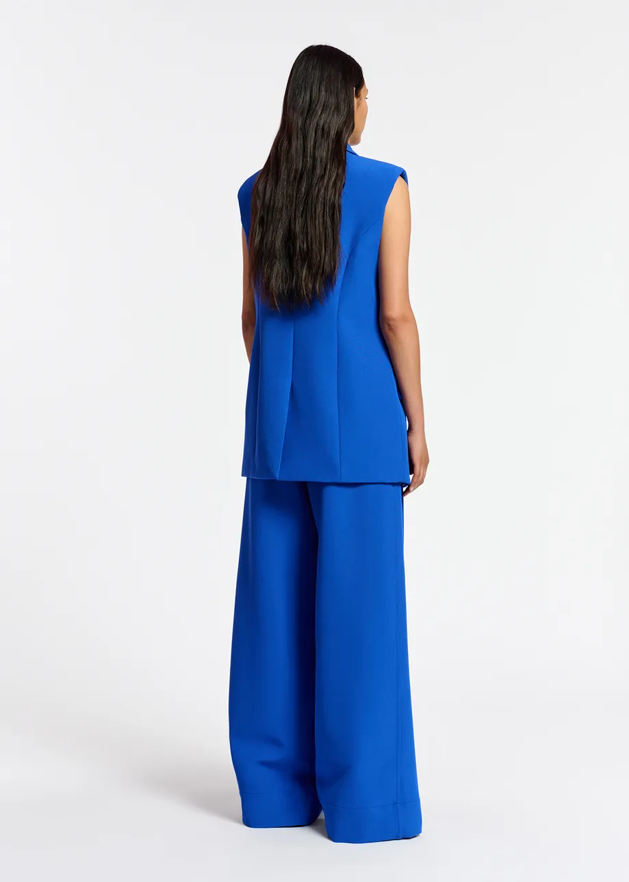 Blue sleeveless blazer