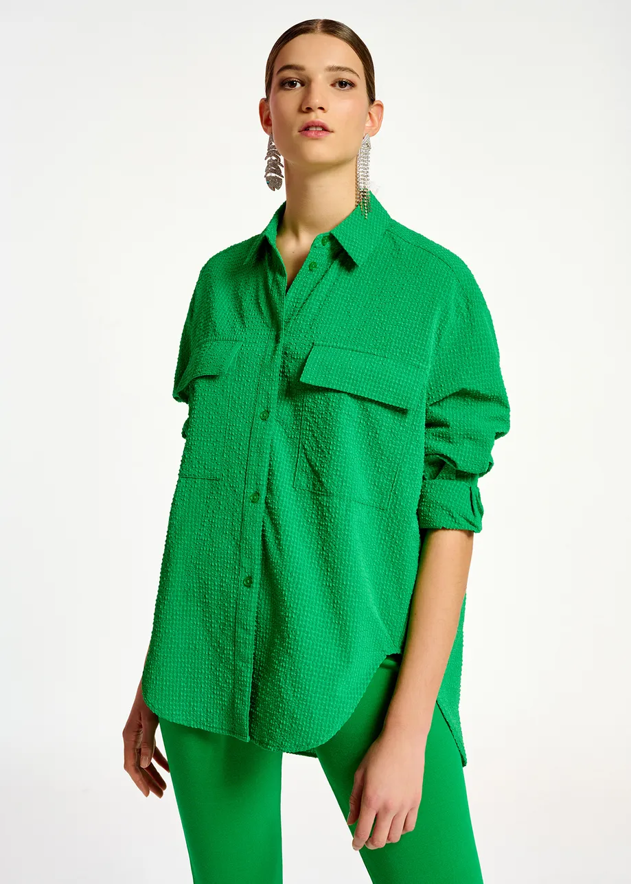 Green oversized shirt