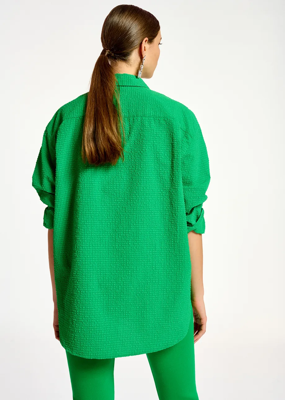 Green oversized shirt