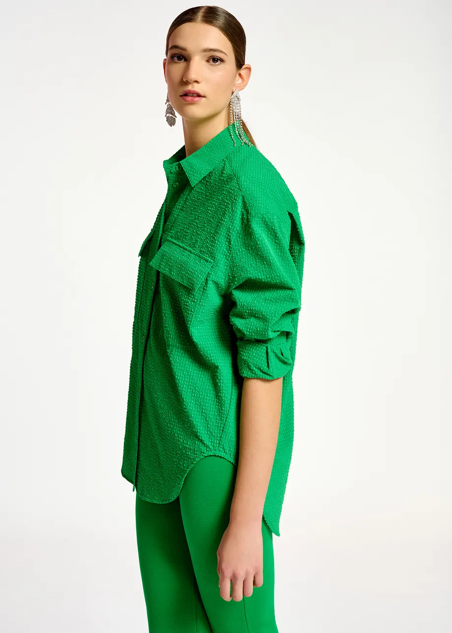 Green oversized shirt