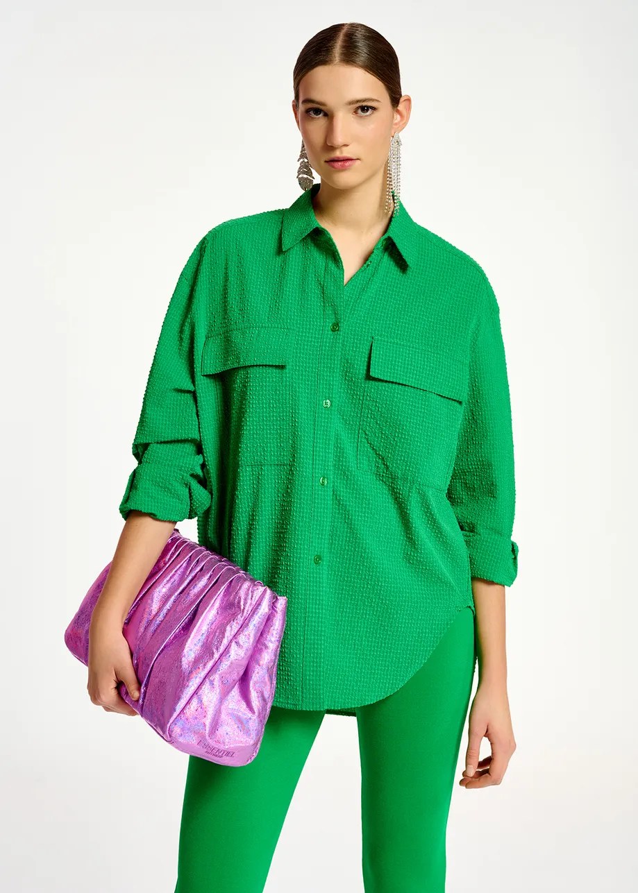 Green oversized shirt