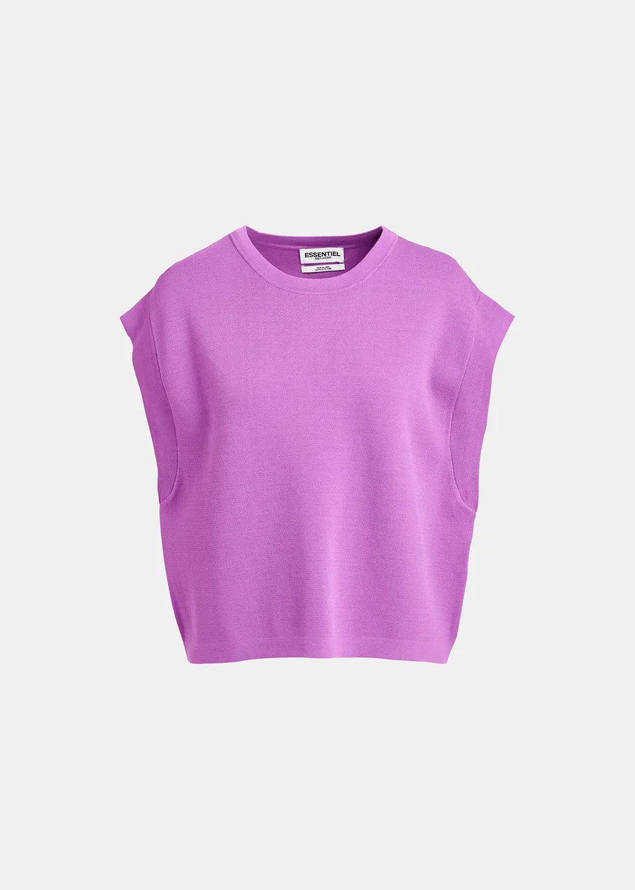 Purple sleeveless knitted sweater