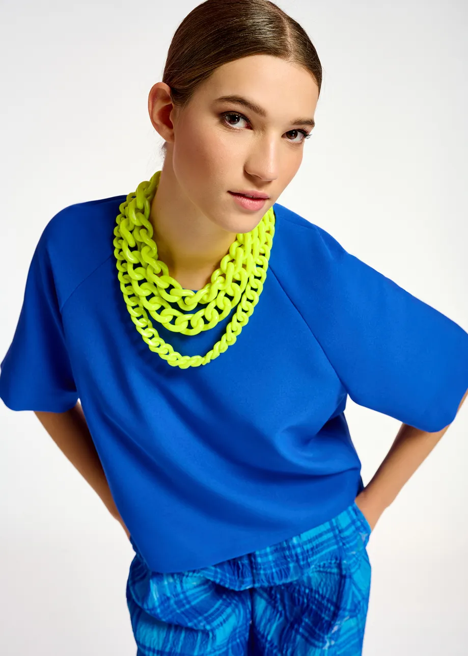 Dark blue oversized top