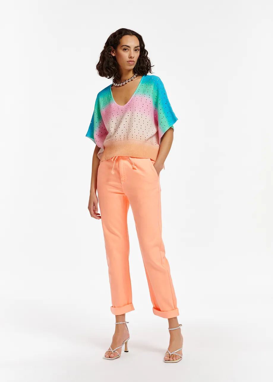 Peach boyfriend-fit jeans