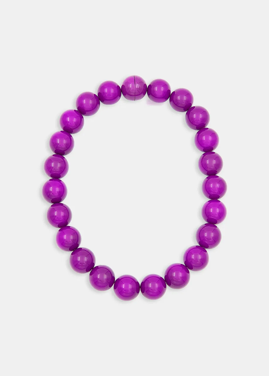 Collier à perles violet