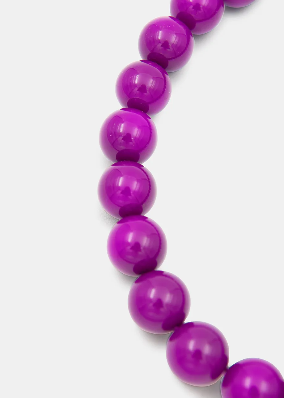 Collier à perles violet