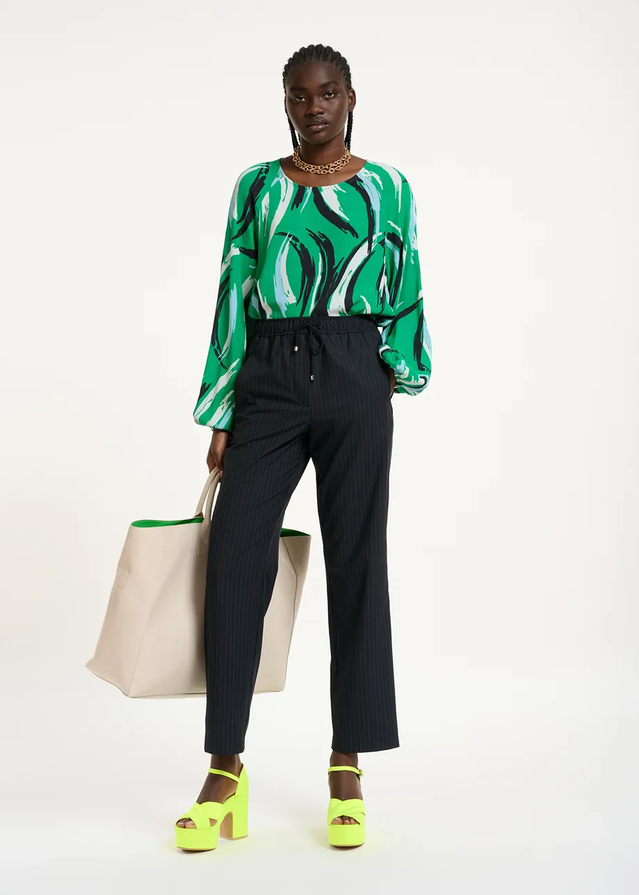 Ecru faux leather shopper bag
