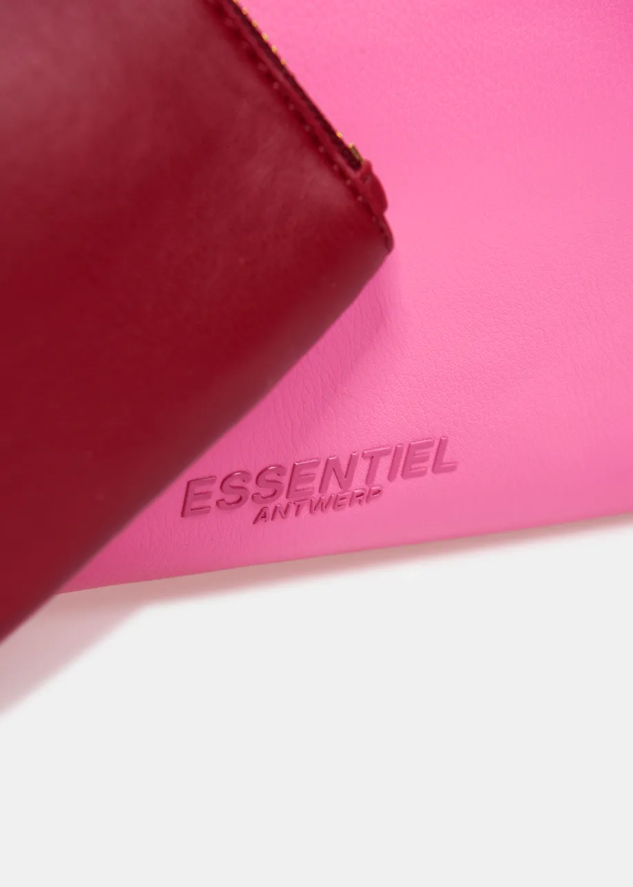 Pink faux leather shopper bag