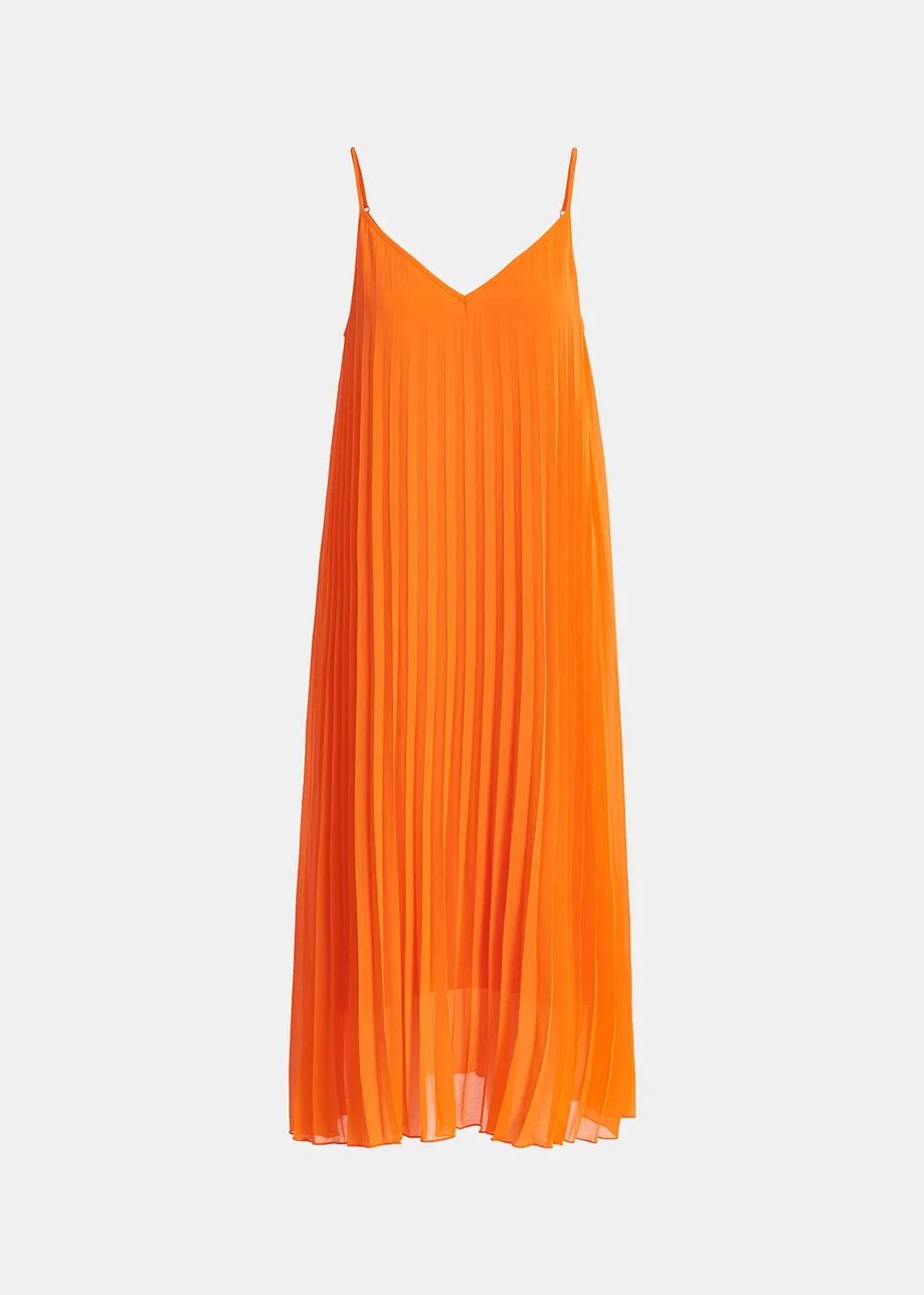 Robe caraco plissée orange