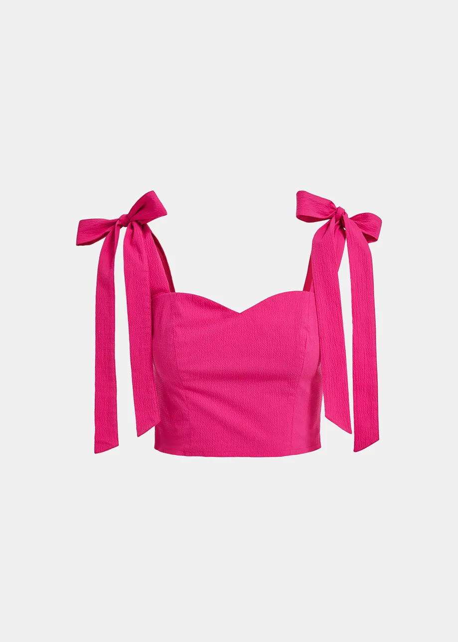 Purple bustier top with bows