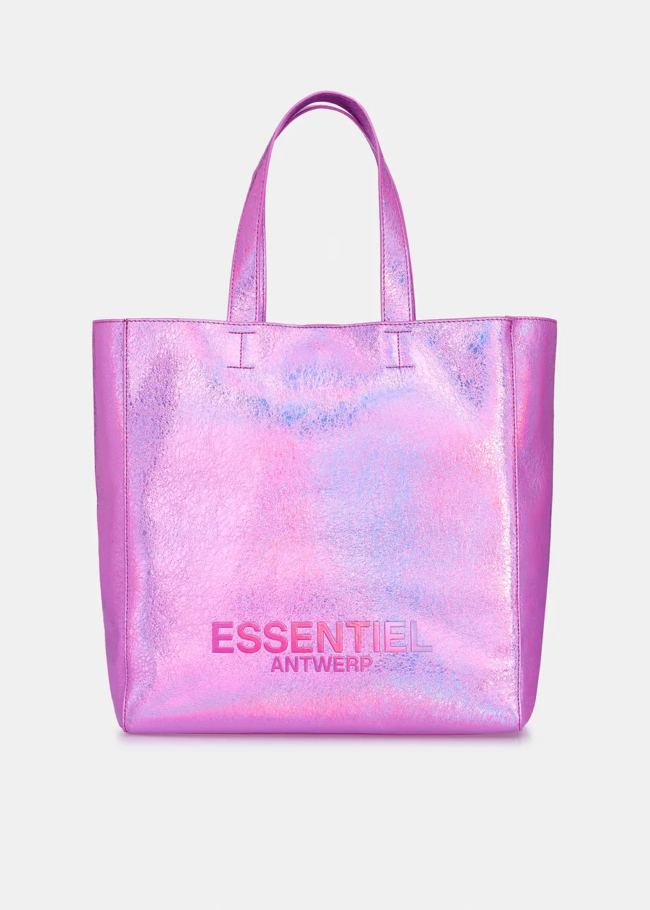 Purple metallic shopper bag