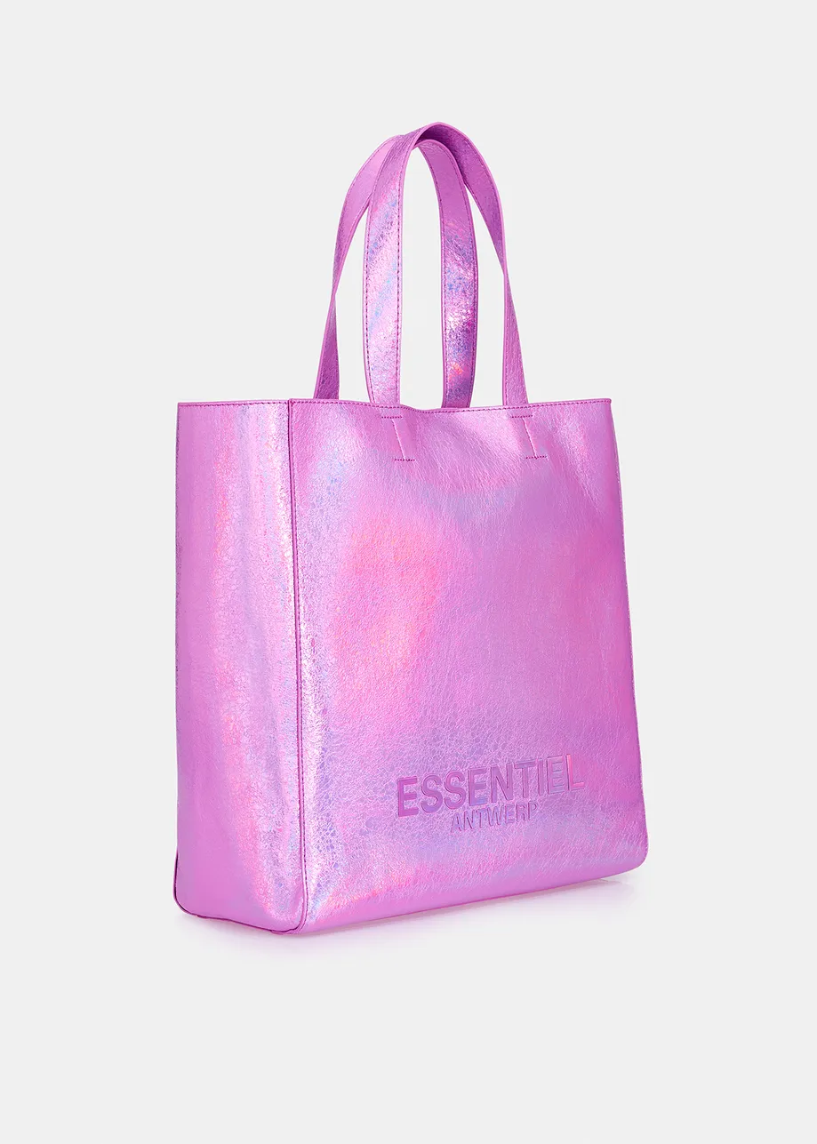 Purple metallic shopper bag