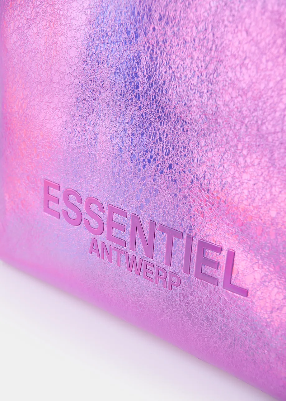 Purple metallic shopper bag