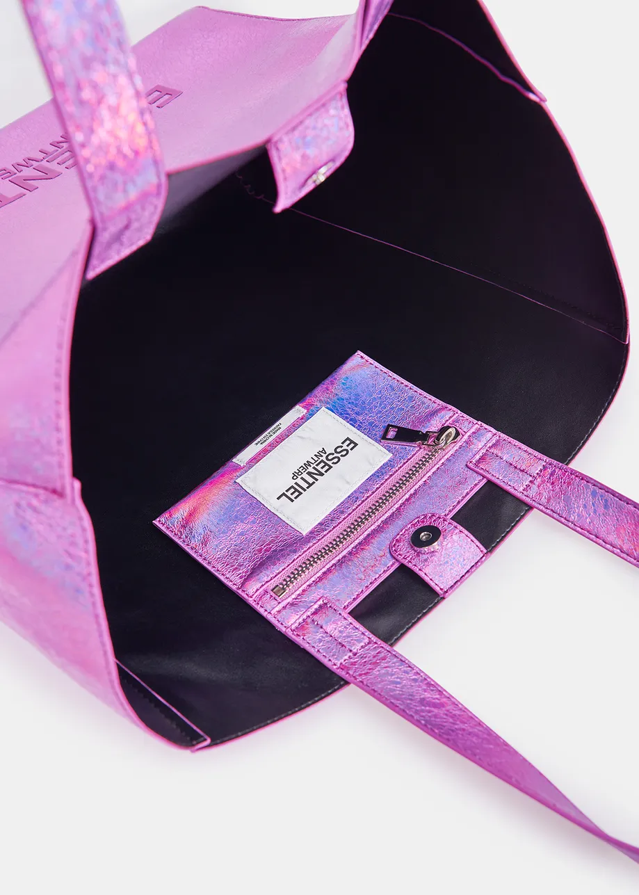 Purple metallic shopper bag