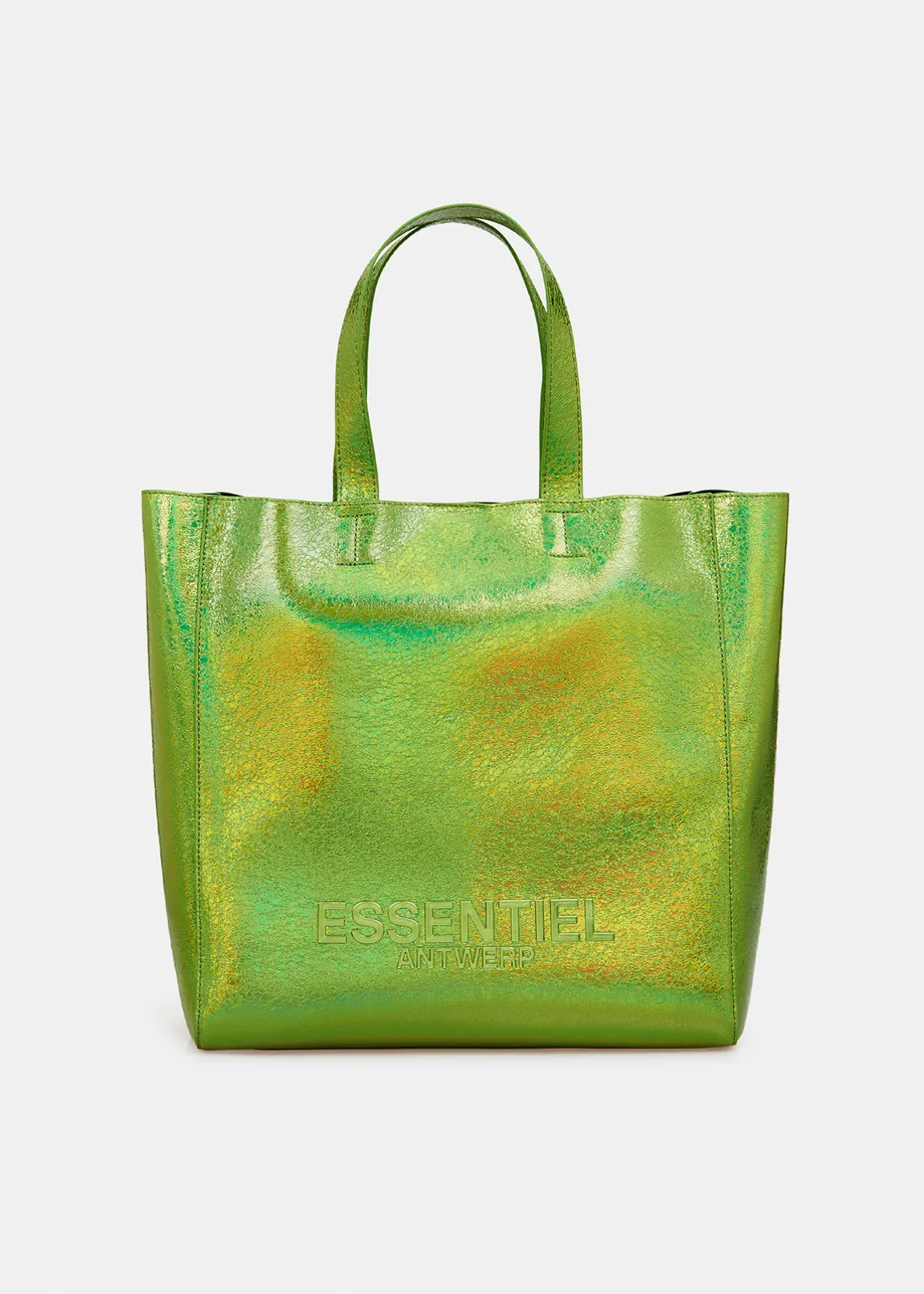 Green metallic shopper bag