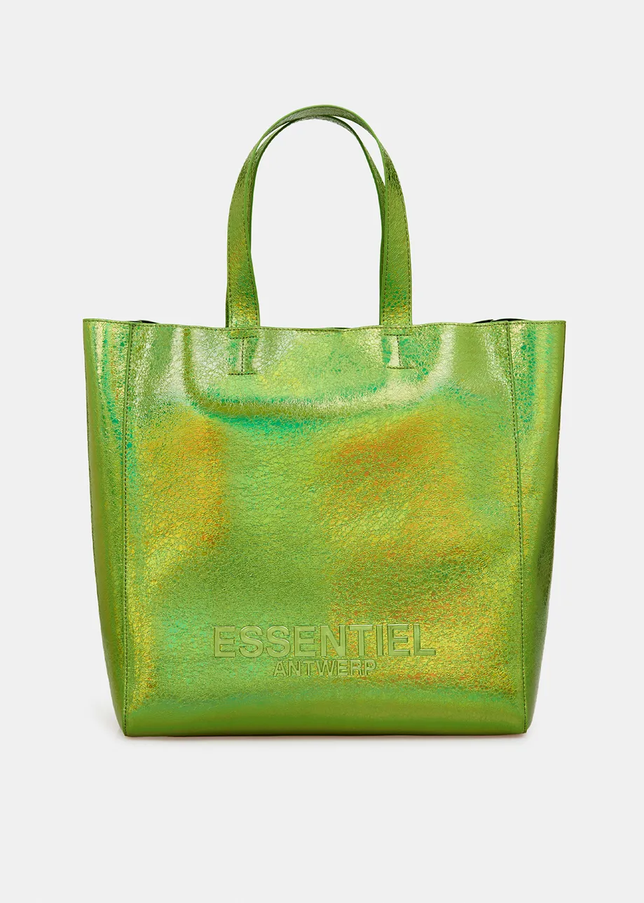 Green metallic shopper bag