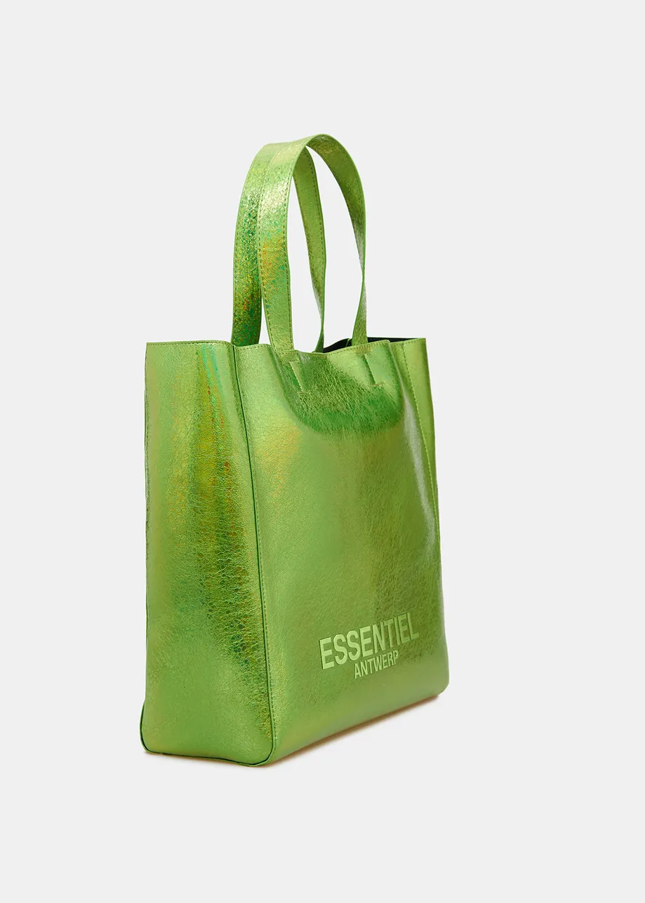 Green metallic shopper bag