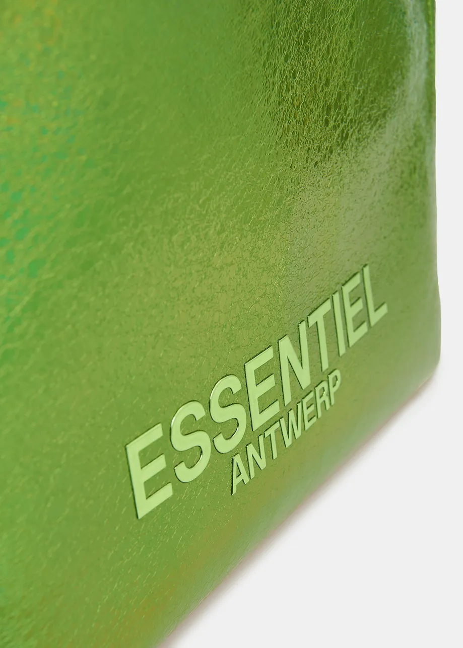 Green metallic shopper bag