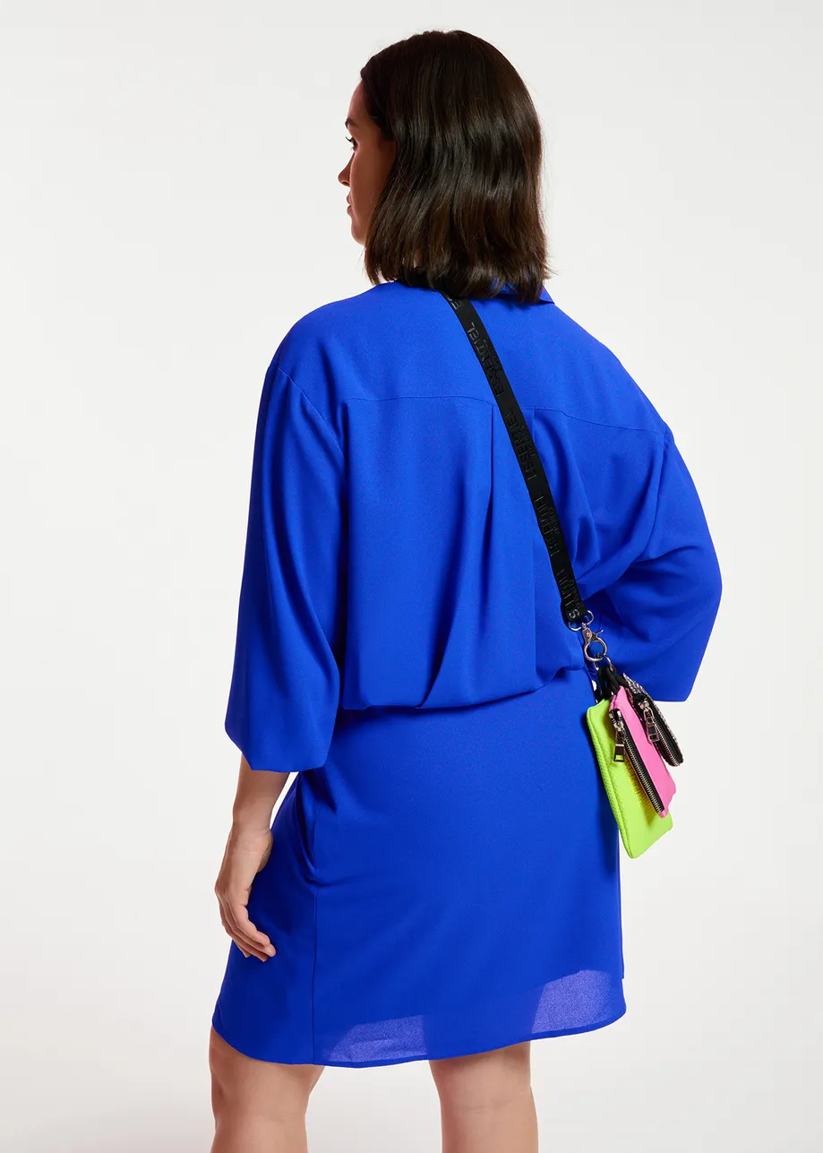 Mini robe portefeuille bleu foncé