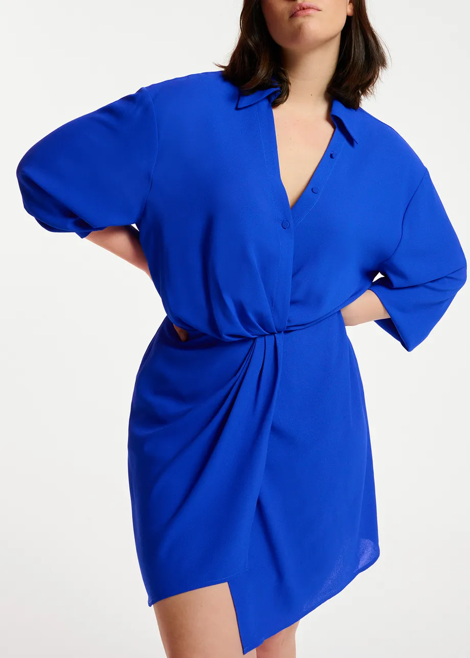 Mini robe portefeuille bleu foncé