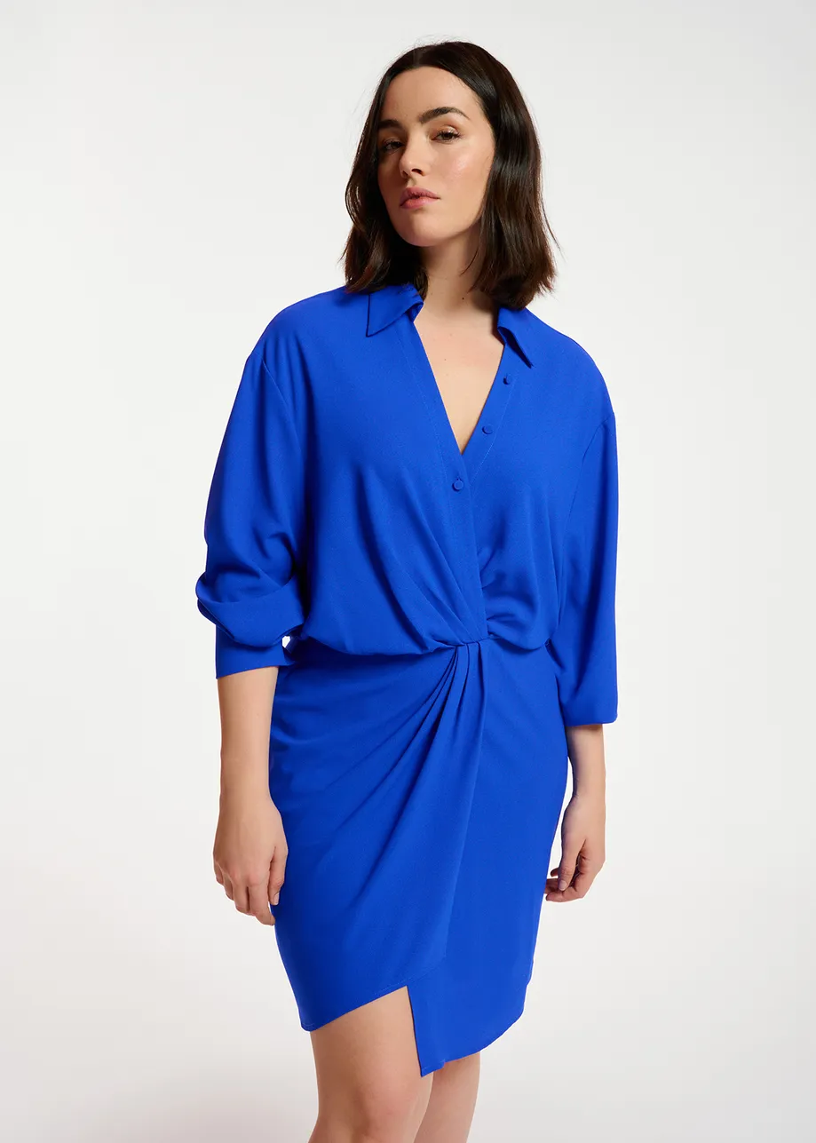 Mini robe portefeuille bleu foncé