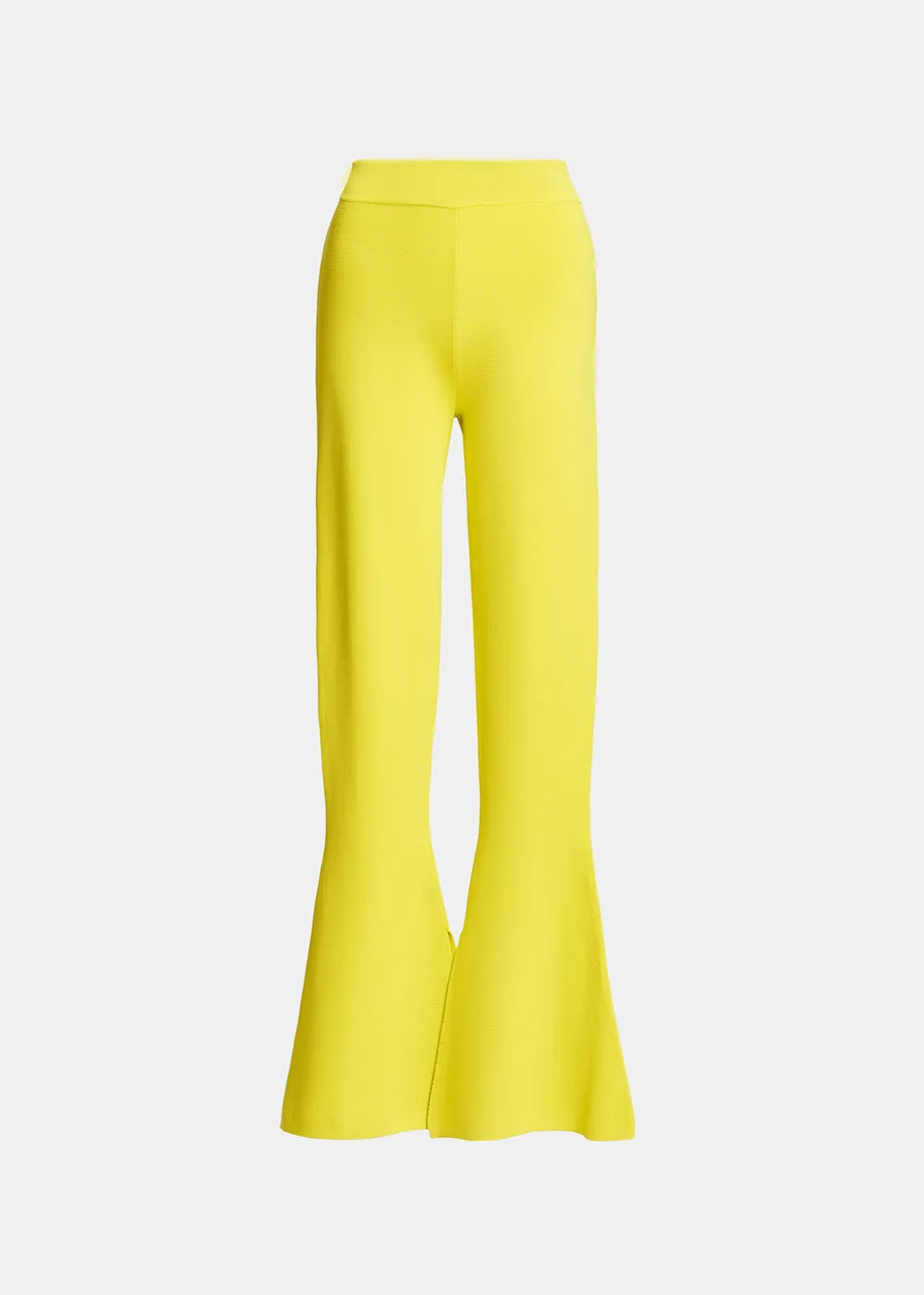 Yellow flared knitted pants