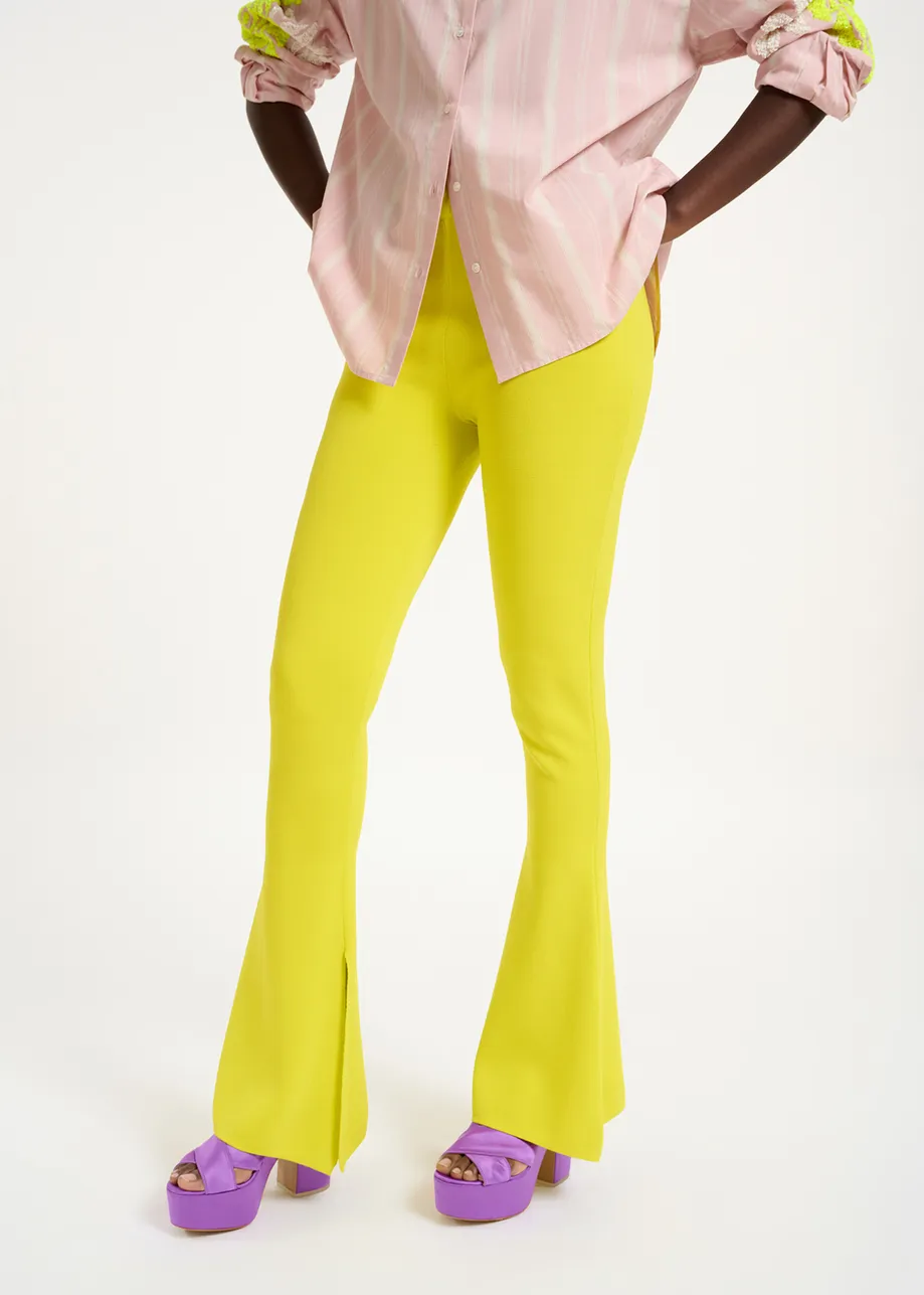 Yellow flared knitted pants