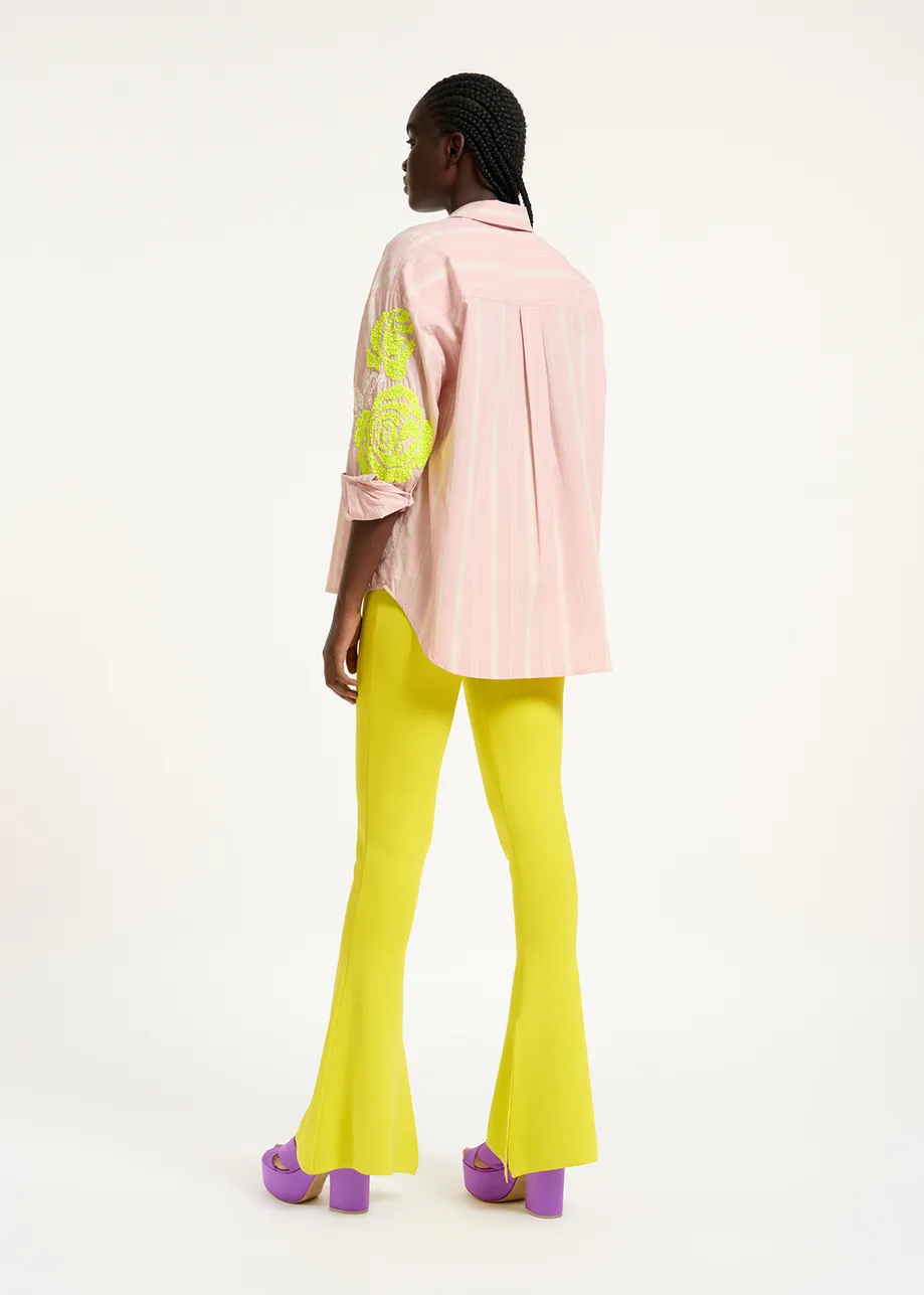 Yellow flared knitted pants